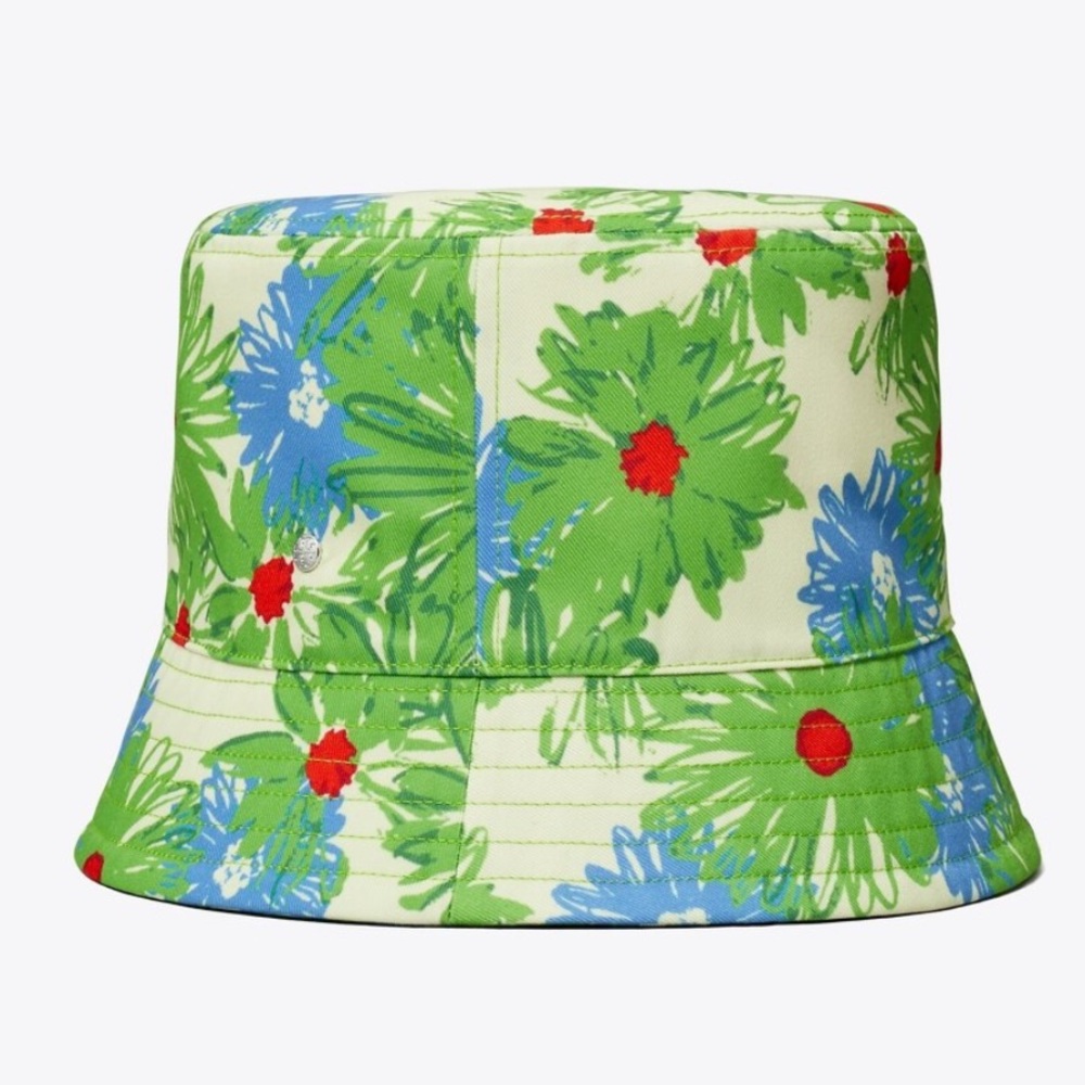 NEW Tory Burch Pom Pom Daisy Reversible Bucket Hat One Size Fits Most